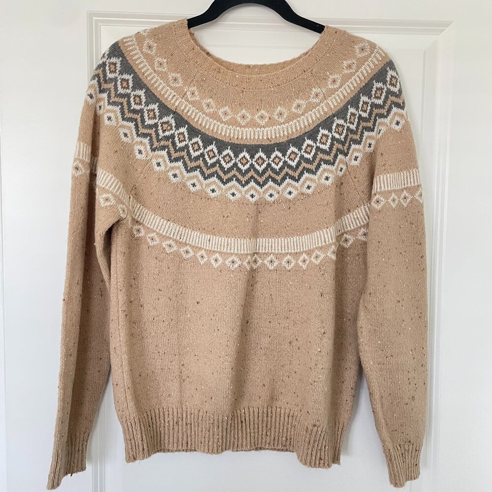 Weatherproof Vintage Fair Isle Raglan Crewneck Sweater – Women’s Small